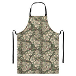 Aloha Hawaiian Camo Flower Pattern Print Bib Apron With Pocket