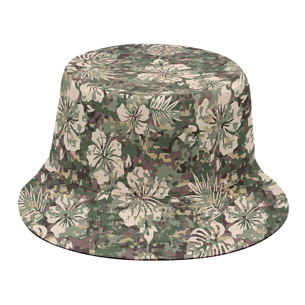 Aloha Hawaiian Camo Flower Pattern Print Bucket Hat