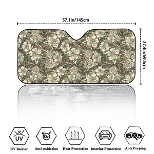 Aloha Hawaiian Camo Flower Pattern Print Car Windshield Sun Shade