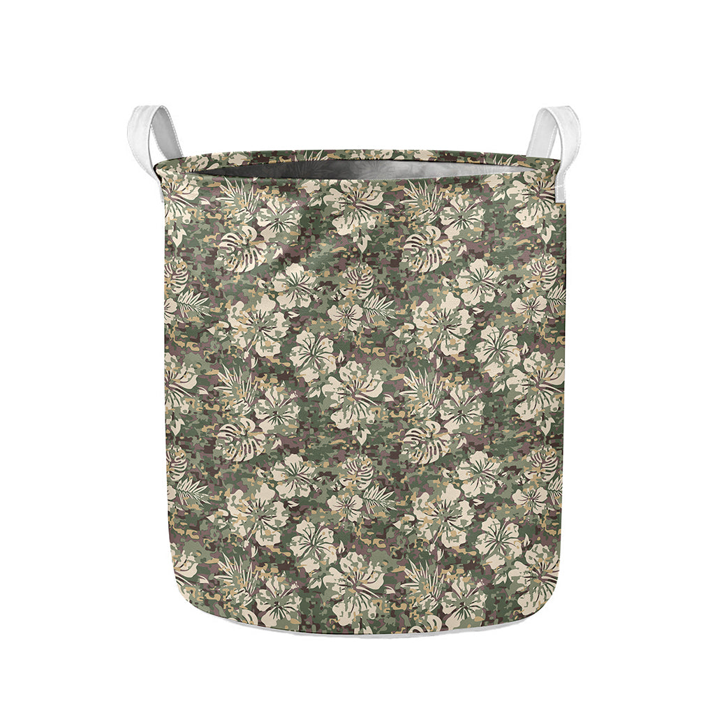 Aloha Hawaiian Camo Flower Pattern Print Collapsible Laundry Basket