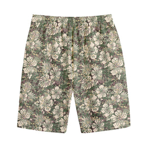 Aloha Hawaiian Camo Flower Pattern Print Cotton Shorts