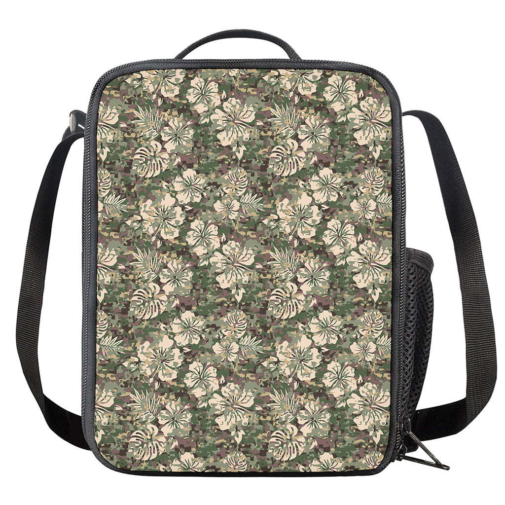 Aloha Hawaiian Camo Flower Pattern Print Crossbody Lunch Bag