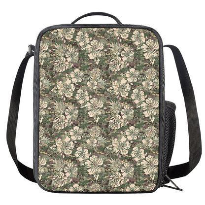 Aloha Hawaiian Camo Flower Pattern Print Crossbody Lunch Bag