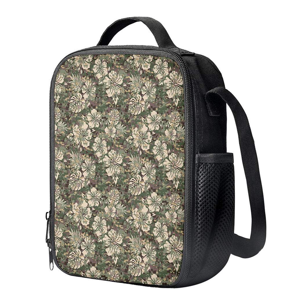 Aloha Hawaiian Camo Flower Pattern Print Crossbody Lunch Bag