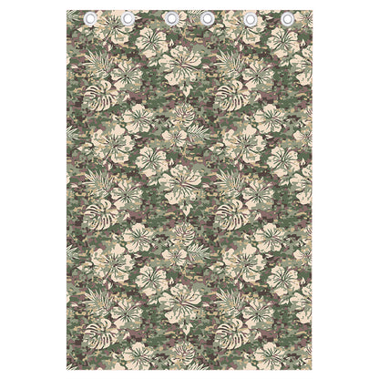 Aloha Hawaiian Camo Flower Pattern Print Curtain