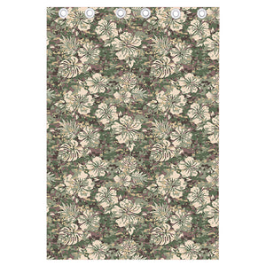 Aloha Hawaiian Camo Flower Pattern Print Curtain