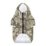 Aloha Hawaiian Camo Flower Pattern Print Dog Zip Up Hoodie