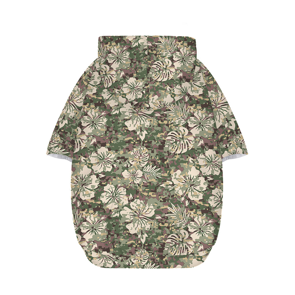 Aloha Hawaiian Camo Flower Pattern Print Dog Zip Up Hoodie