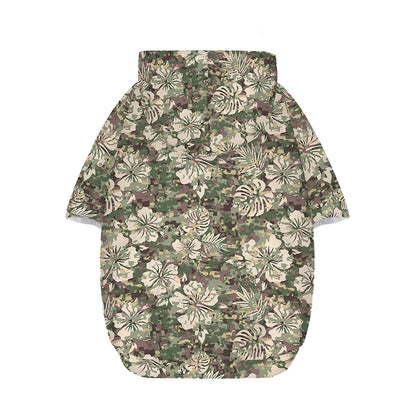 Aloha Hawaiian Camo Flower Pattern Print Dog Zip Up Hoodie