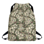 Aloha Hawaiian Camo Flower Pattern Print Drawstring Backpack