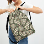 Aloha Hawaiian Camo Flower Pattern Print Drawstring Backpack