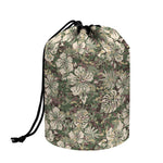 Aloha Hawaiian Camo Flower Pattern Print Drawstring Makeup Bag