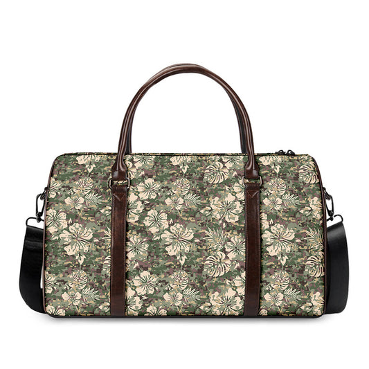 Aloha Hawaiian Camo Flower Pattern Print Duffle Bag