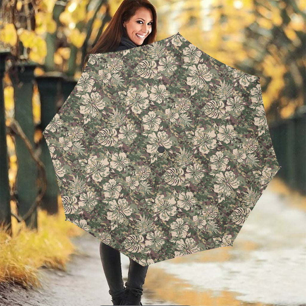 Aloha Hawaiian Camo Flower Pattern Print Foldable Umbrella