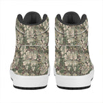 Aloha Hawaiian Camo Flower Pattern Print High Top Leather Sneakers