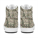 Aloha Hawaiian Camo Flower Pattern Print High Top Leather Sneakers