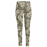 Aloha Hawaiian Camo Flower Pattern Print High-Waisted Pocket Leggings