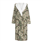 Aloha Hawaiian Camo Flower Pattern Print Hooded Bathrobe