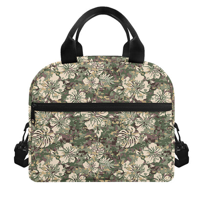 Aloha Hawaiian Camo Flower Pattern Print Insulated Lunch Bag