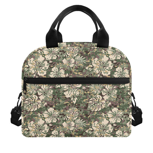 Aloha Hawaiian Camo Flower Pattern Print Insulated Lunch Bag
