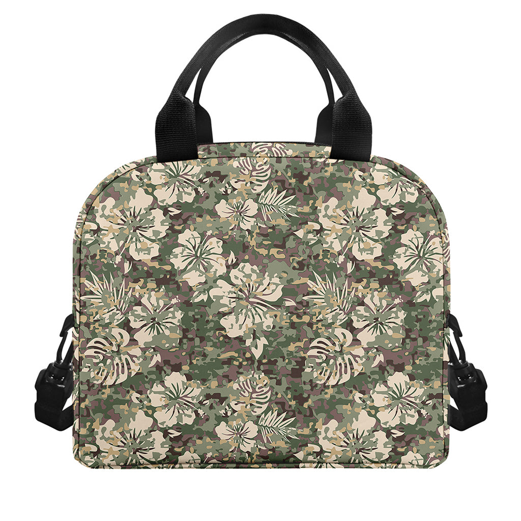 Aloha Hawaiian Camo Flower Pattern Print Insulated Lunch Bag