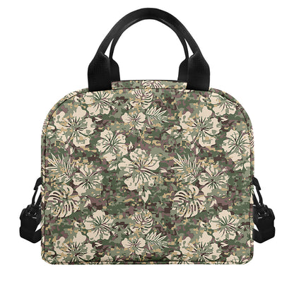 Aloha Hawaiian Camo Flower Pattern Print Insulated Lunch Bag