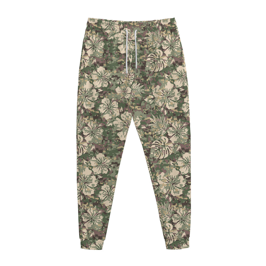 Aloha Hawaiian Camo Flower Pattern Print Jogger Pants