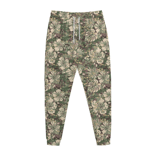 Aloha Hawaiian Camo Flower Pattern Print Jogger Pants