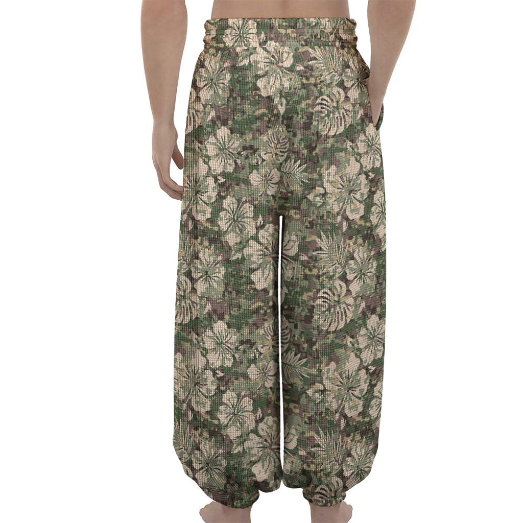 Aloha Hawaiian Camo Flower Pattern Print Lantern Pants