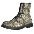 Aloha Hawaiian Camo Flower Pattern Print Lace-Up Boots