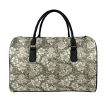 Aloha Hawaiian Camo Flower Pattern Print Leather Duffle Bag