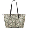 Aloha Hawaiian Camo Flower Pattern Print Leather Tote Bag