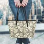 Aloha Hawaiian Camo Flower Pattern Print Leather Tote Bag