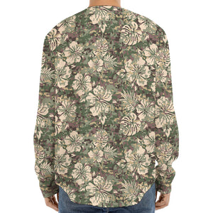 Aloha Hawaiian Camo Flower Pattern Print Long Sleeve Baseball Jersey