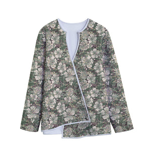 Aloha Hawaiian Camo Flower Pattern Print Long Sleeve Short Coat