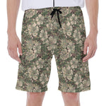 Aloha Hawaiian Camo Flower Pattern Print Men's Beach Shorts