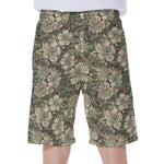 Aloha Hawaiian Camo Flower Pattern Print Men's Beach Shorts