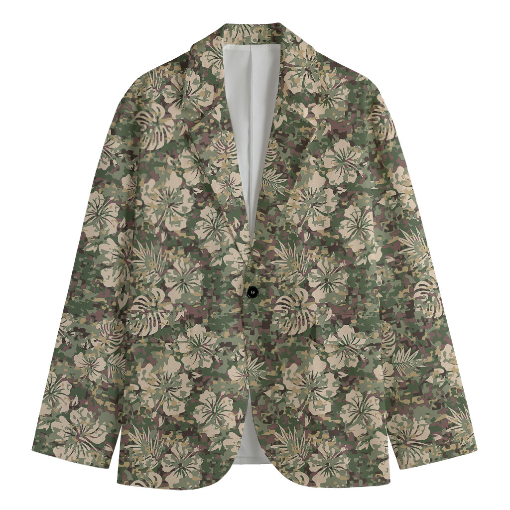 Aloha Hawaiian Camo Flower Pattern Print Men's Blazer