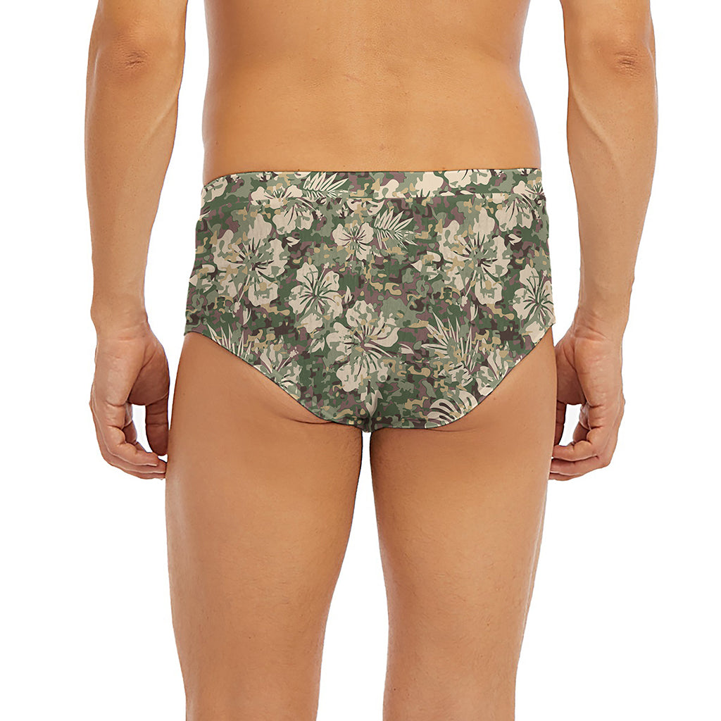 Aloha Hawaiian Camo Flower Pattern Print Men's Briefs