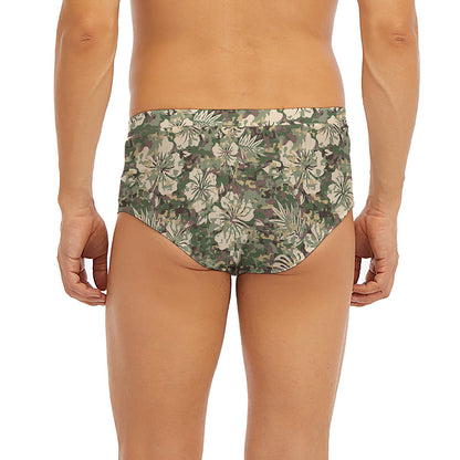 Aloha Hawaiian Camo Flower Pattern Print Men's Briefs