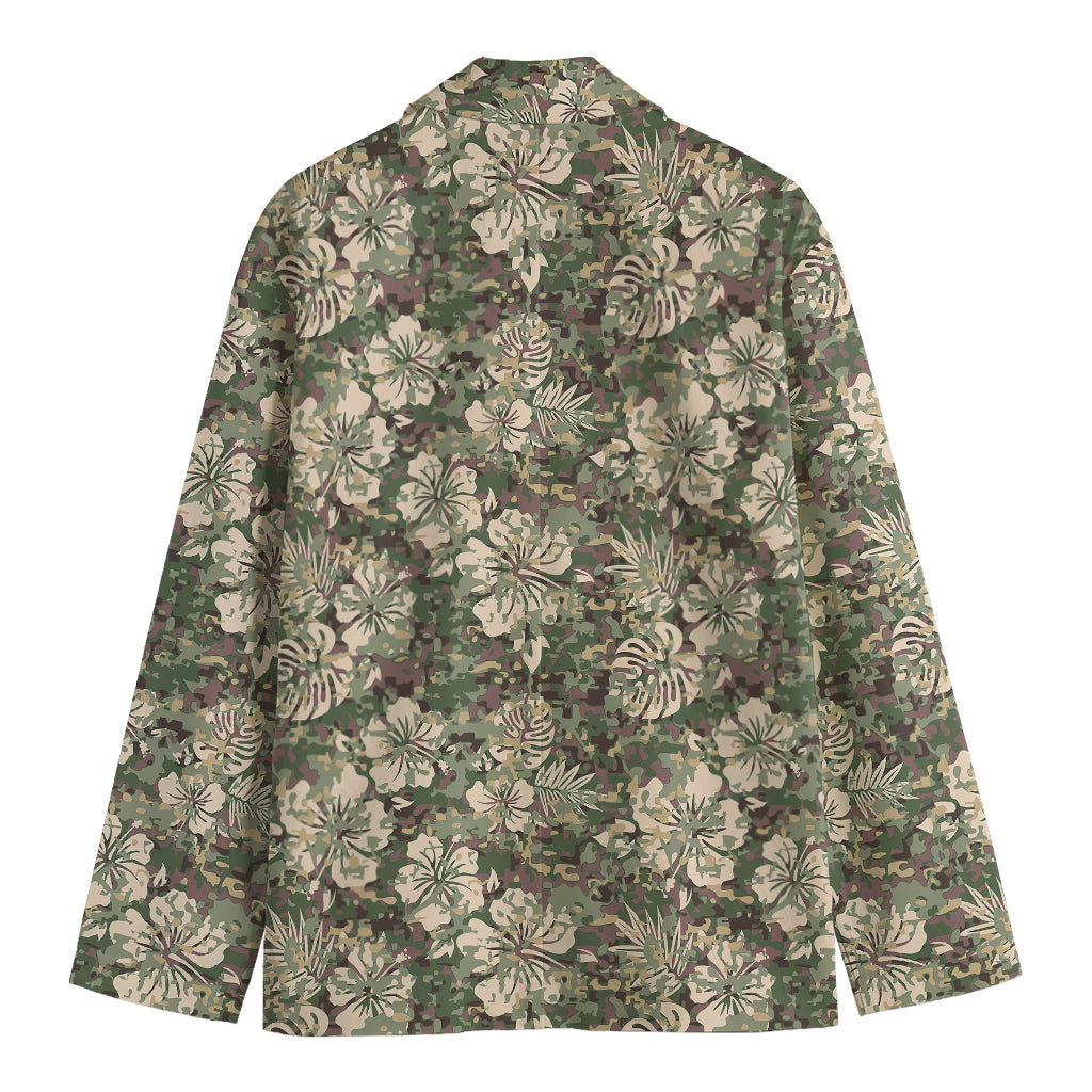 Aloha Hawaiian Camo Flower Pattern Print Men's Cotton Blazer