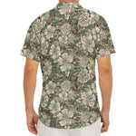 Aloha Hawaiian Camo Flower Pattern Print Men's Deep V-Neck Shirt