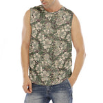 Aloha Hawaiian Camo Flower Pattern Print Men's Fitness Tank Top