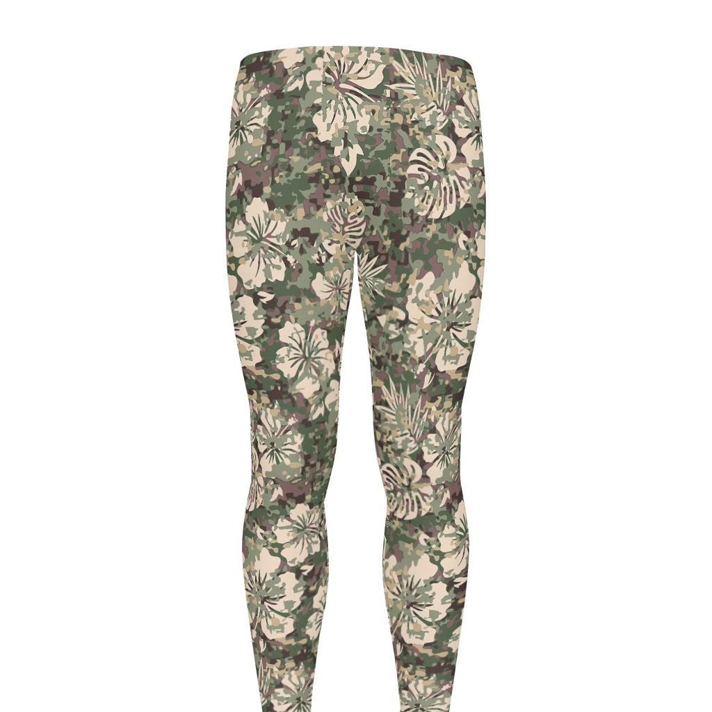 Aloha Hawaiian Camo Flower Pattern Print Men's leggings