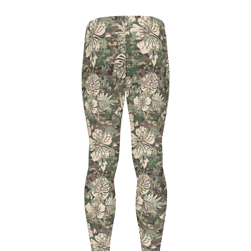 Aloha Hawaiian Camo Flower Pattern Print Men's leggings