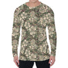 Aloha Hawaiian Camo Flower Pattern Print Men's Long Sleeve T-Shirt