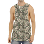 Aloha Hawaiian Camo Flower Pattern Print Men's Muscle Tank Top