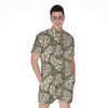 Aloha Hawaiian Camo Flower Pattern Print Men's Rompers