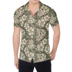 Aloha Hawaiian Camo Flower Pattern Print Men's Shirt