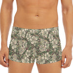 Aloha Hawaiian Camo Flower Pattern Print Men's Short Boxer Briefs
